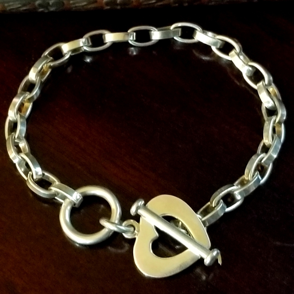 Silpada Sterling Silver Heart Charm Bracelet